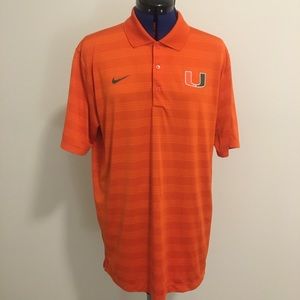 Nike University of Miami Dry Fit Golf Shirt Large
